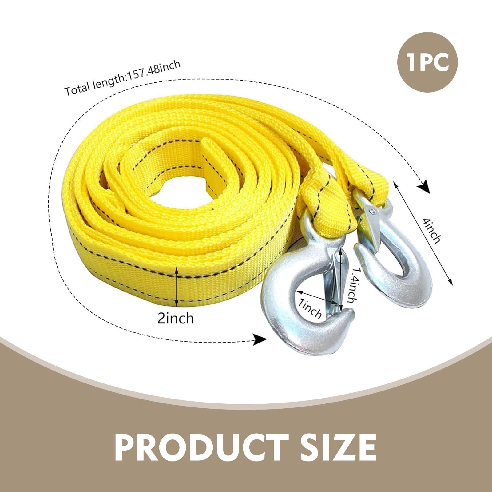 Tow Strap with Hooks, Eagle Hook-Designed Nylon Recovery Tow Straps, Break-Re... gallery
