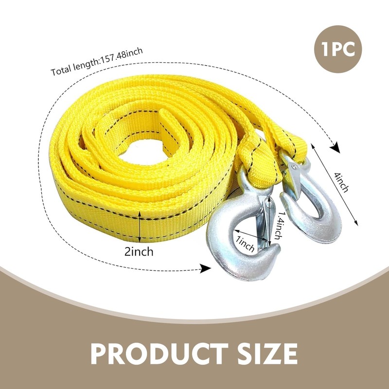 Tow Strap with Hooks, Eagle Hook-Designed Nylon Recovery Tow Straps, Break-Re... gallery