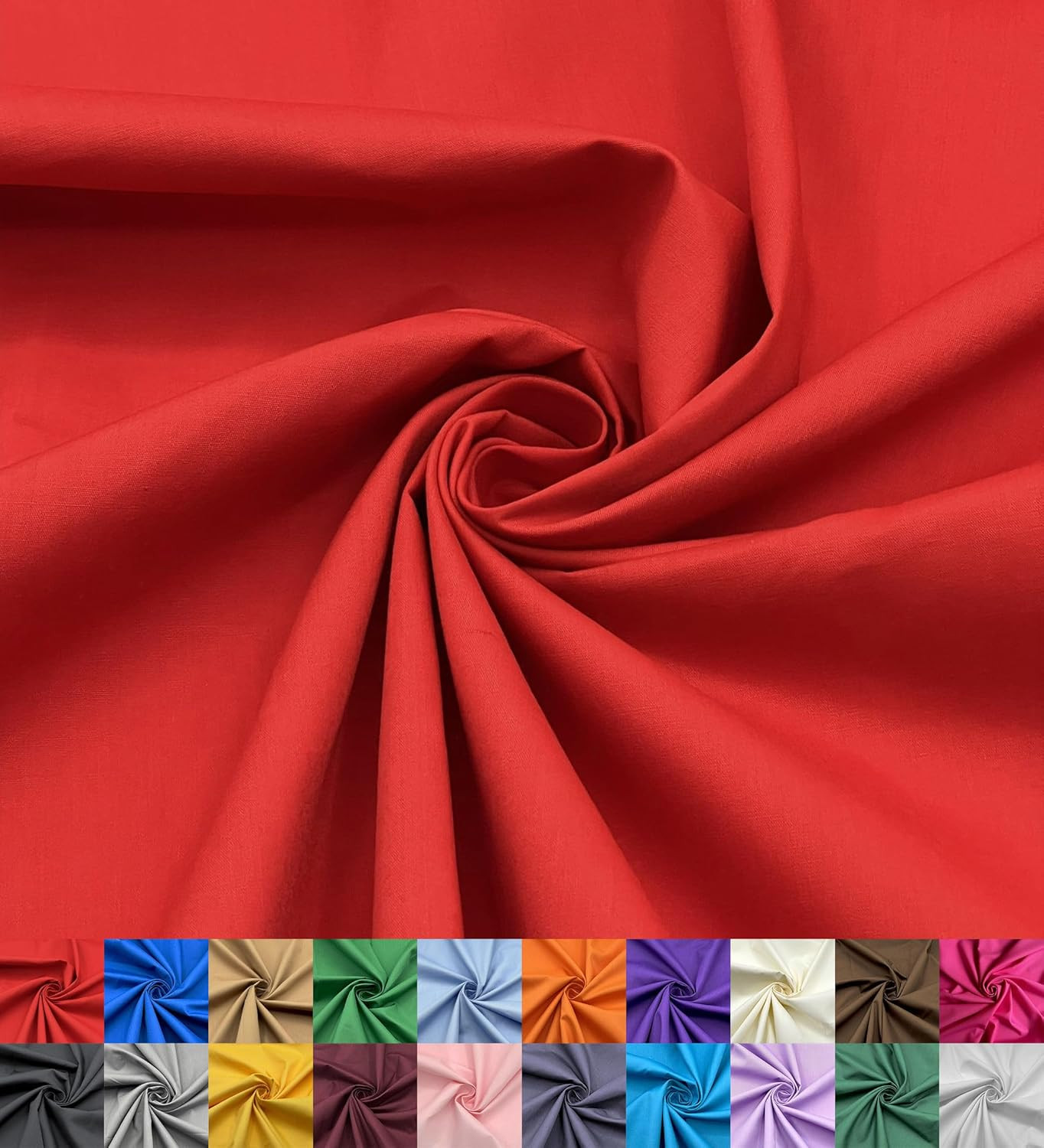 Poly Cotton Fabric 60 Inch Wide Red Broadcloth 1 Yard Sewing Material gallery