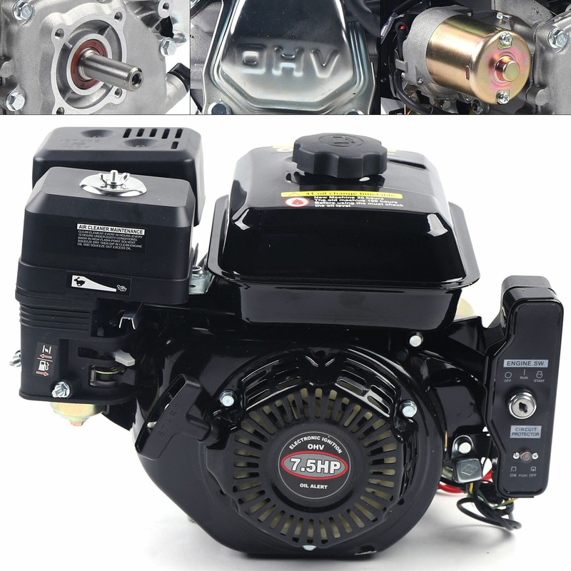 Electric Start Gas Engine 212cc 4-Stroke Horizontal Shaft Motor for Honda GX160 gallery