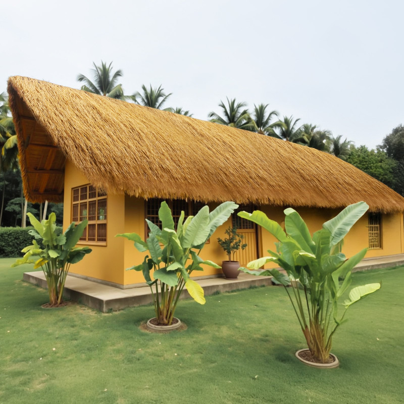Artificial Thatch Grass Roof Roll 1.3 x 3.9 ft | Tiki Hut Bar Skirt Roof Decor | gallery