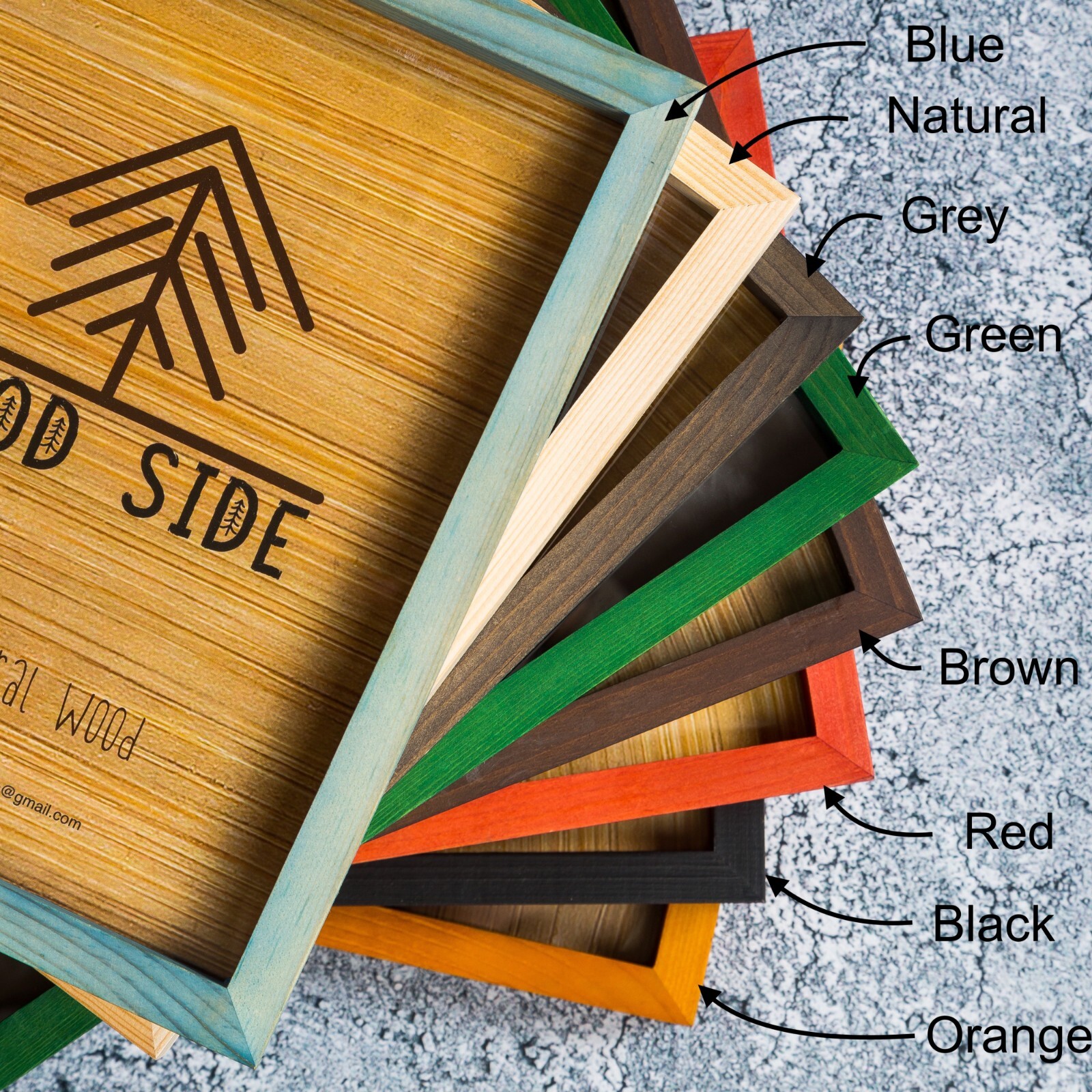 Rustic Colorful Wooden Picture Frames - Natural Solid Wood with Thick Borders gallery