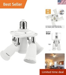 5-in-1 E26 Light Socket Splitter Adapter: Adjustable & Safe Lighting Solution
