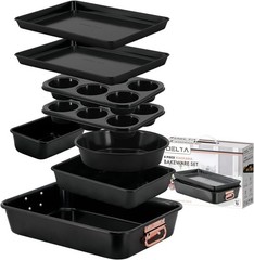 Stackable Nonstick Bakeware Set 8 Piece Baking Pan Set Oven Safe Carbon Steel