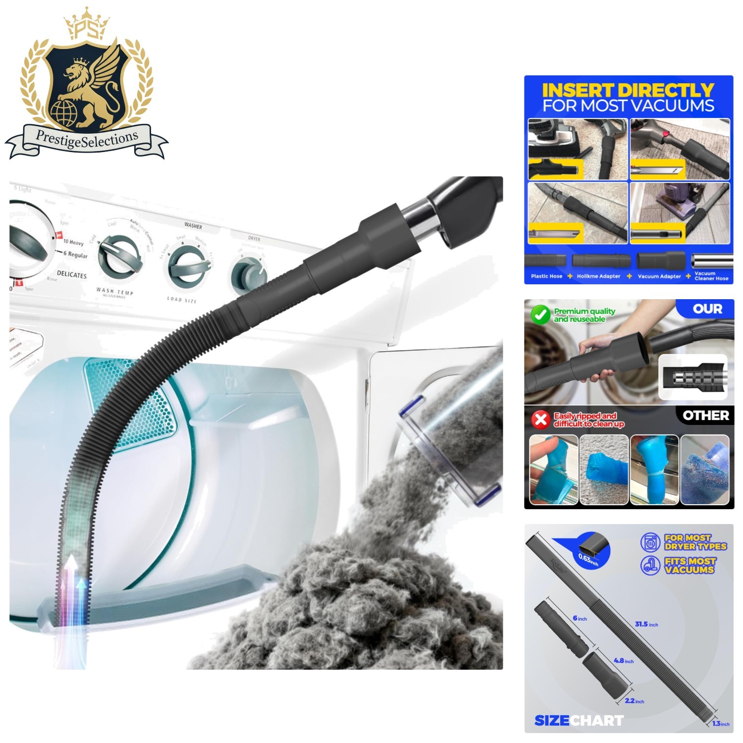 Versatile Lint Vacuum Cleaner Attachment - Protect Your Home from Dryer Fires gallery