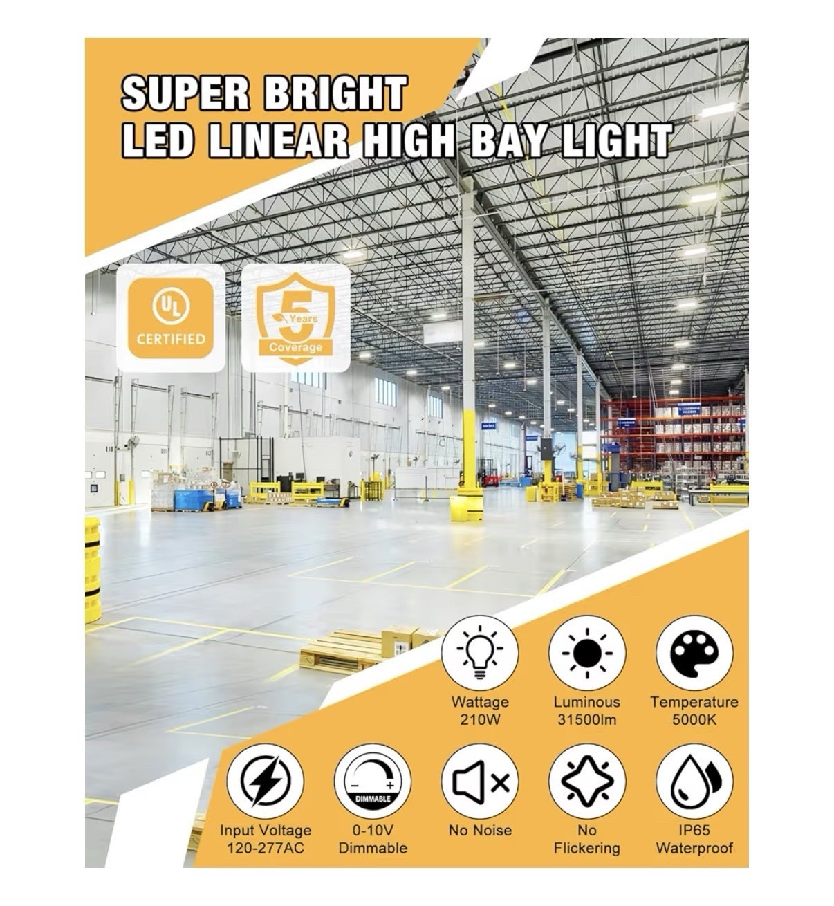 LED Linear High Bay Light, 210W 4pack gallery