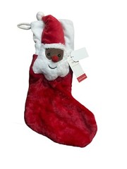 Cheery & Bright Christmas Stocking Black Santa 20L x 12W