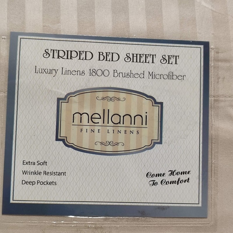 Mellanni Iconic Collection Microfiber Striped Sheet Set Wrinkle Resistant FULL gallery