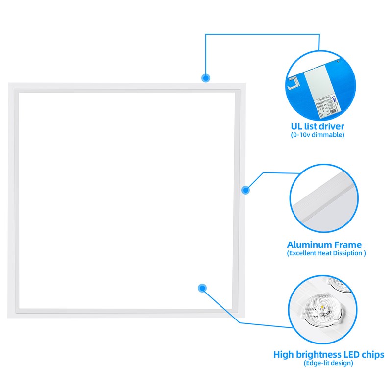 2-20Pcs 2x2 Ft LED Panel Light Drop Ceiling Flat Panel Recessed Troffer Fixture gallery