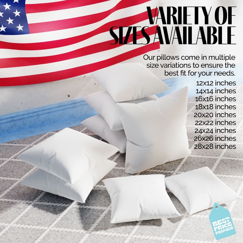 Throw Pillow Insert Form Inserts Euro Square Pillows Hypoallergenic (Set of 10) gallery