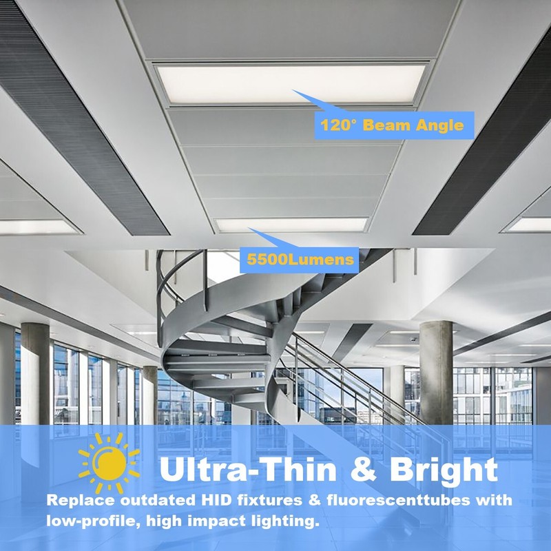 4 Pack 2x4 FT LED Flat Panel Troffer 30-72W 2700-6000K 5CCT Ceiling Office Light gallery