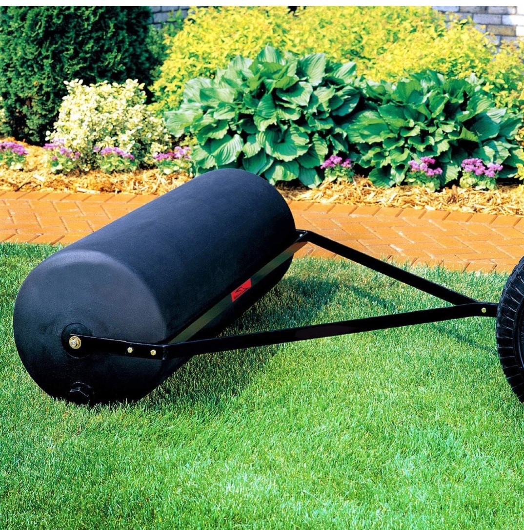 Brinly 18"x48" Poly Lawn Roller/ Sweeper. Heavy duty 485 lbs capacity 54gal. gallery