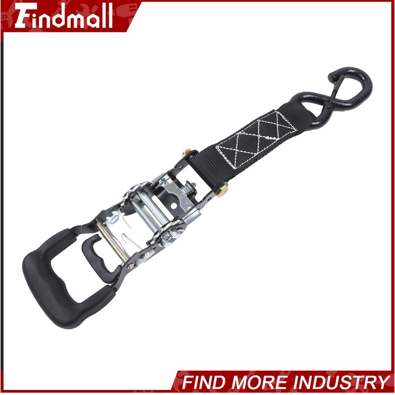Findmall 4 Pack Ratchet Tie Down Straps 1.6" x 8' Break Strength 5208lbs - Black gallery