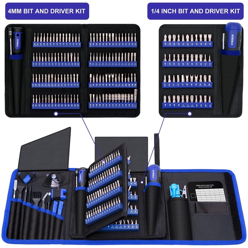 STREBITO Precision Screwdriver Set 191-Piece Multi-Bit 191-Piece, Blue gallery