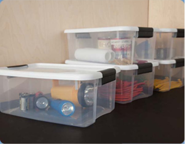 Sterilite 18 Qt Clear Plastic Stackable Storage Bin w/ White Latch Lid, (6 Pack) gallery