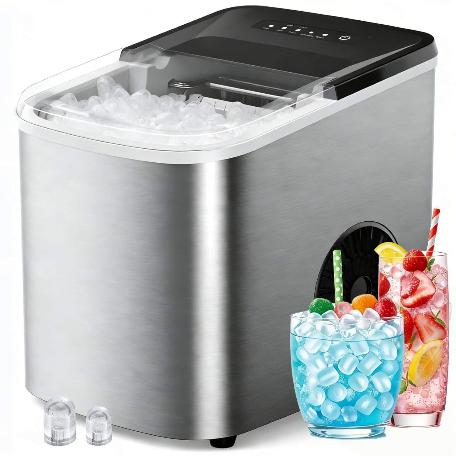 38Lbs per Day Countertop Ice Maker, 9 Ice Cubes in 3.5 Minutes, Self-Cleaning Po gallery