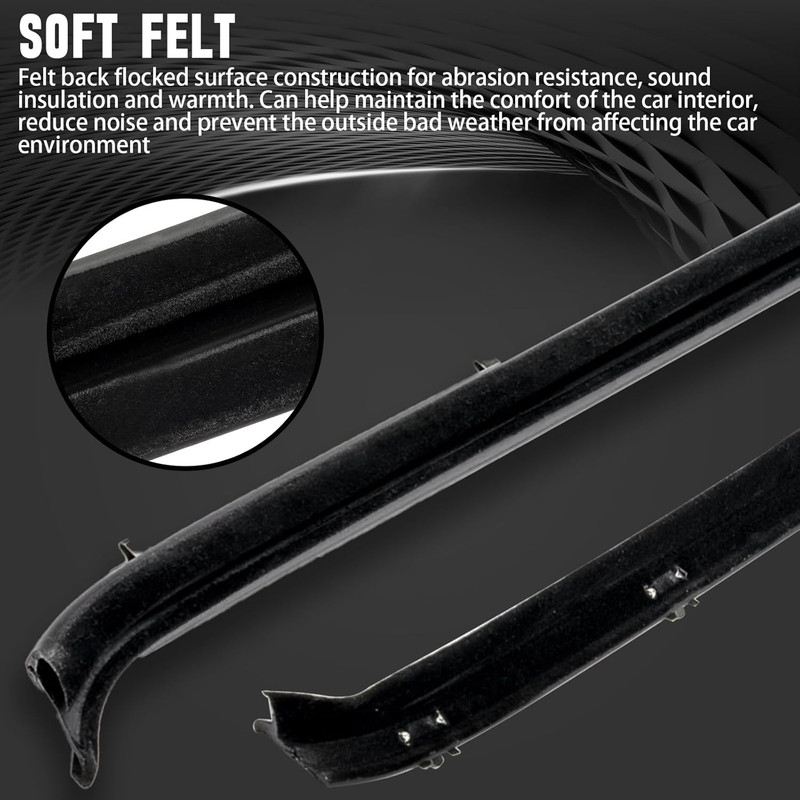 Front Door Window Run Channel Felt Trim Seal Weather Stripping Kit Fit for Chevy gallery