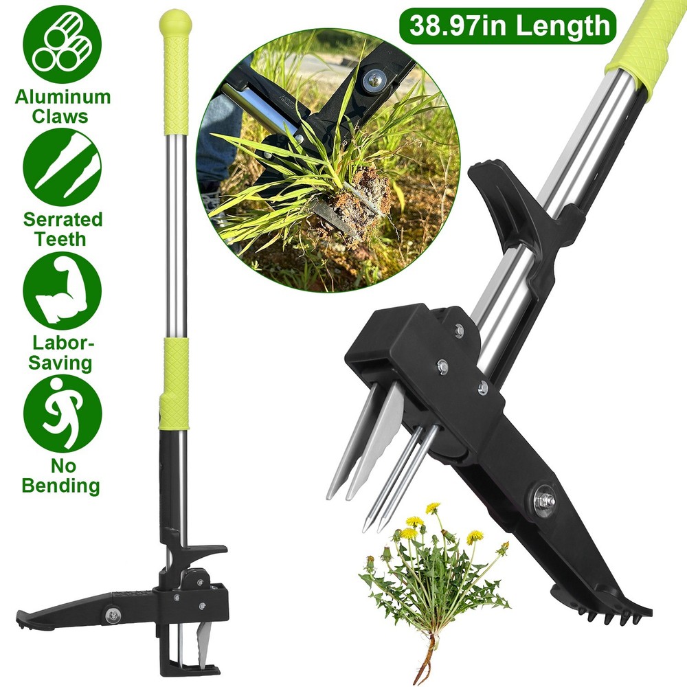 39in Weed Puller Tool 4-Claw Manual Weeding - Lawn Yard Garden ergonomic design
