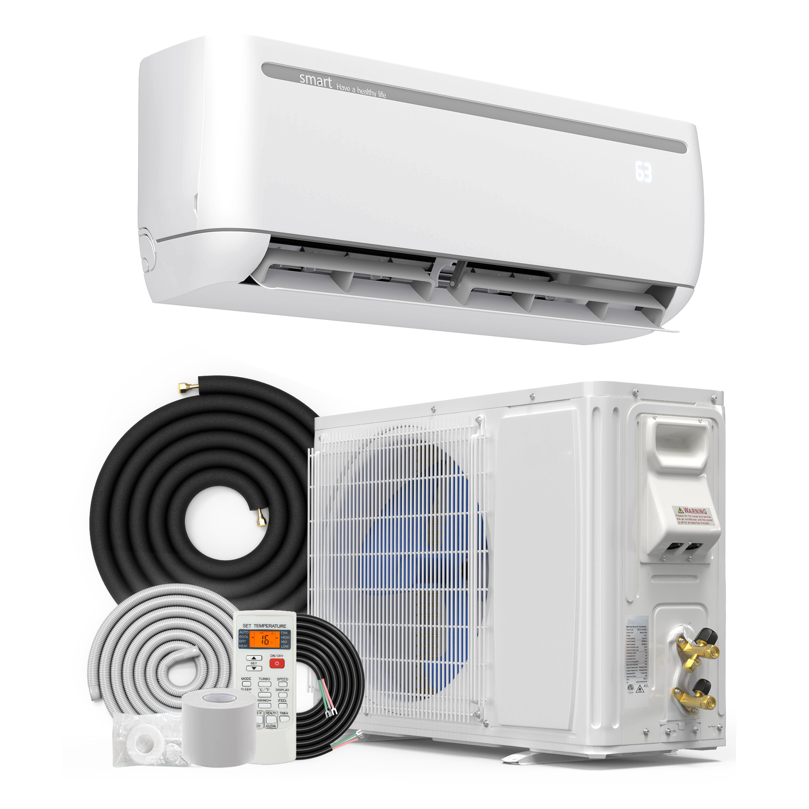 12000 - 18000 BTU Air Conditioner Mini Split Heat Pump Wifi Ductless Cool System gallery