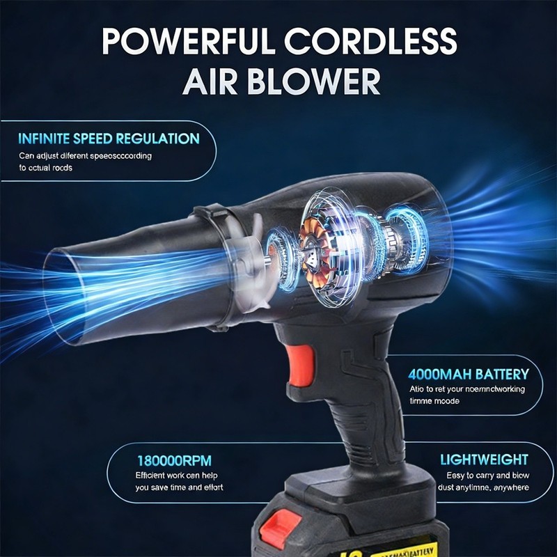 Handheld Cordless Leaf Blower 180,000 RPM Electric Leaf Blower Battery & Charger gallery