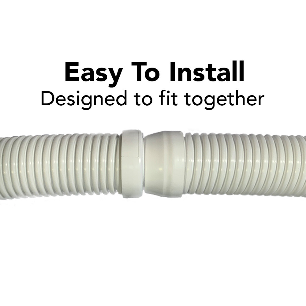 Puri Tech Pool Cleaner Vac Hose Kreepy Krauly Barracuda 1.5in x 4ft White 9 pk gallery