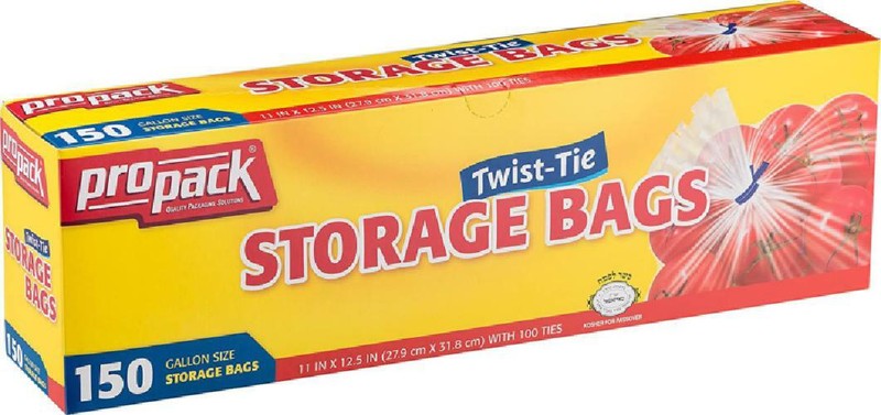 ProPack Disposable Plastic Storage Bags with Original Twist Tie, 1 Gallon Size gallery