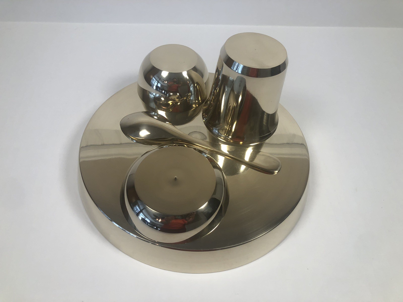 Kansi Pure Kansa Bronze Baby Dinner Set 5pc Ayurvedic Indian Thali New Open Box gallery