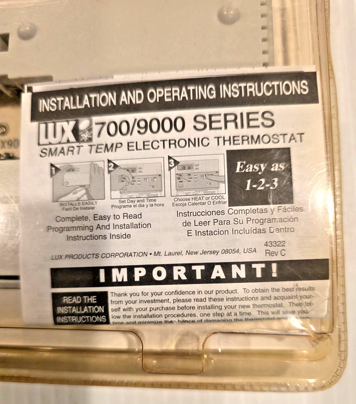 LUX Smart Temp 9000 Thermostat Electronic Programmable 7 Day 700/9000 Series gallery