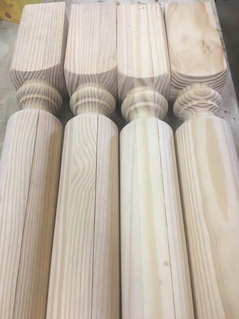 4- 29" CLEAR PINE TABLE LEGS WOODEN TURNED WOOD NEVER USED. gallery