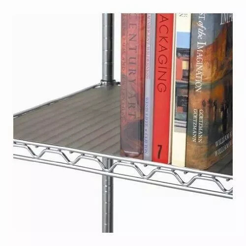 Lot (4) Seville Classics Individual Smoke Gray Wire Shelf Liners- Fits 30" x 14" gallery
