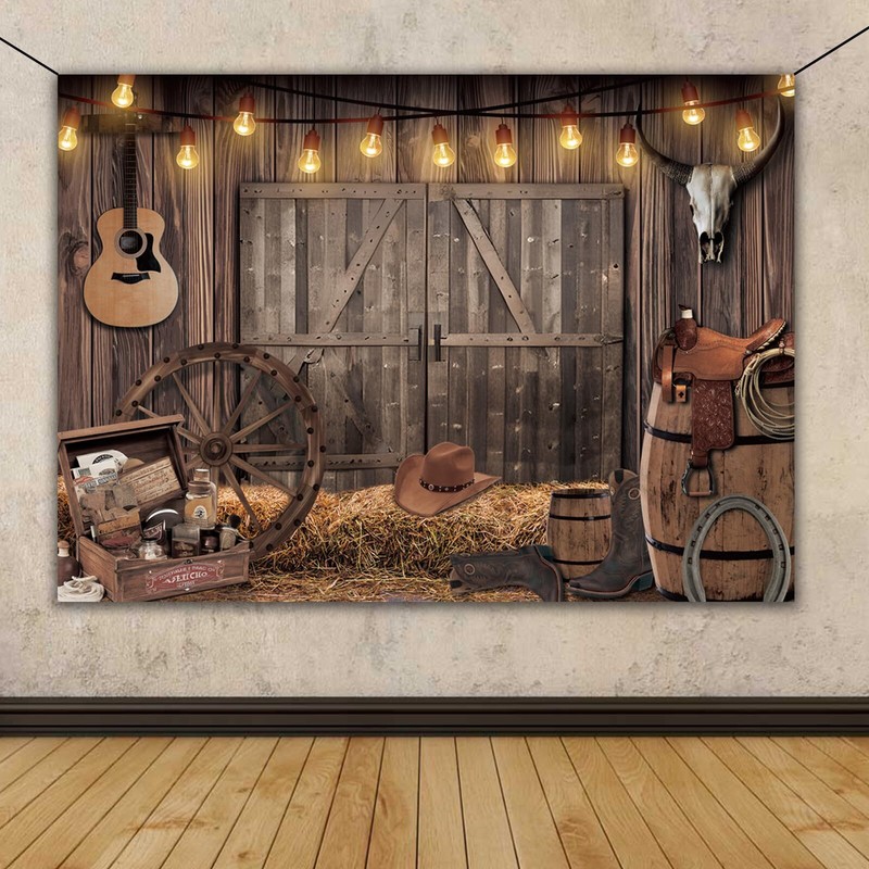 7x5FT Western Cowboy Backdrop Party Decorations Wild West Rodeo Decor Rustic ... gallery