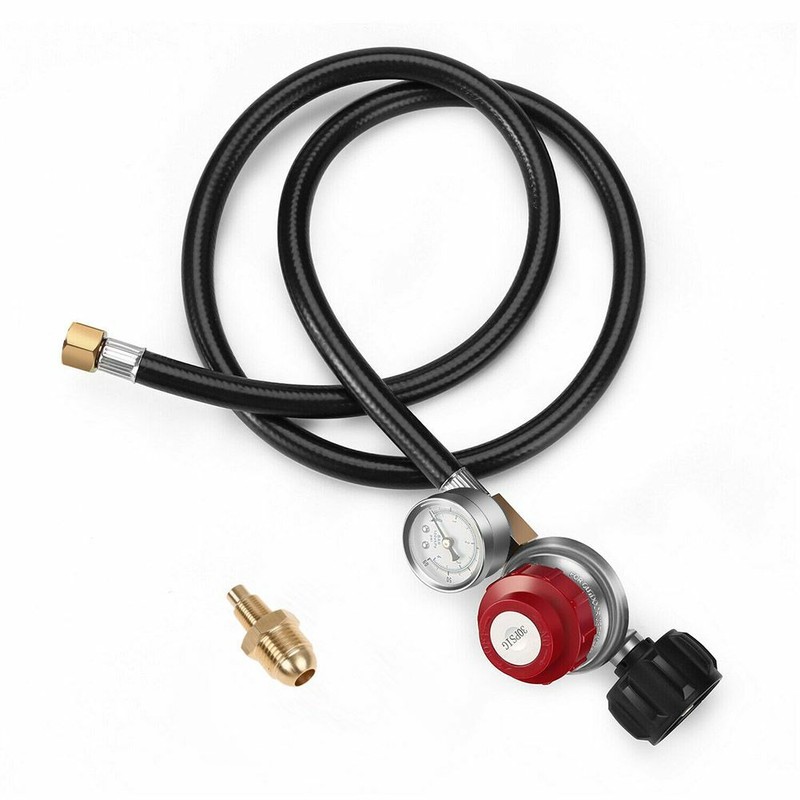 4 FT 0-30 PSI HP Propane Regulator Hose Gas Grill Regulator and PSI Gauge BBQ gallery