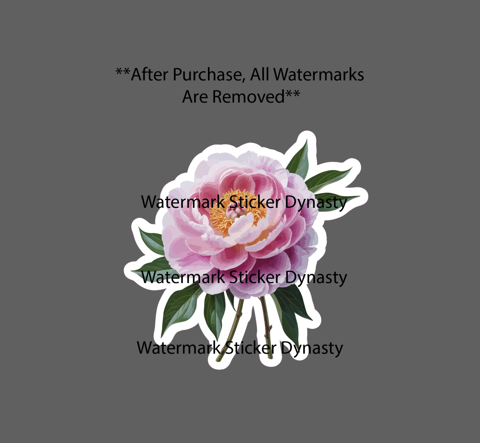 Peony Sticker Waterproof Decal Flower Floral Pink Nature Garden Gift NEW gallery