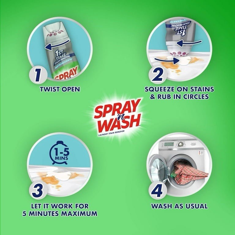 8 Pack - Spray n Wash 6.7OZ Max Laundry Stain Remover Gel Stick Easy Use Scrub gallery