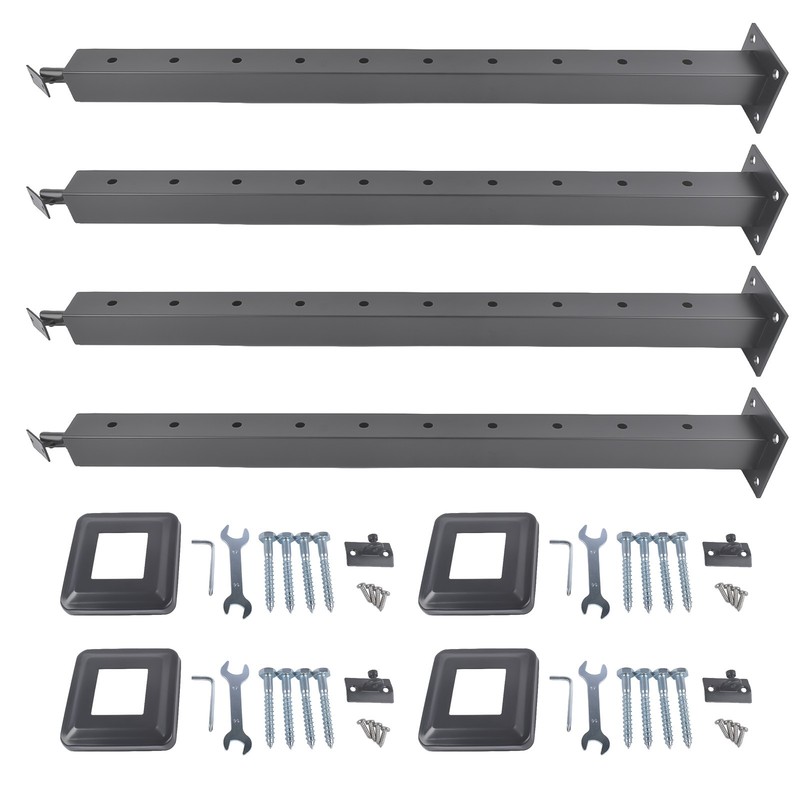 4Pack Black 35" Corner Cable Railing Post - Stainless Steel Surface Mount Kit gallery