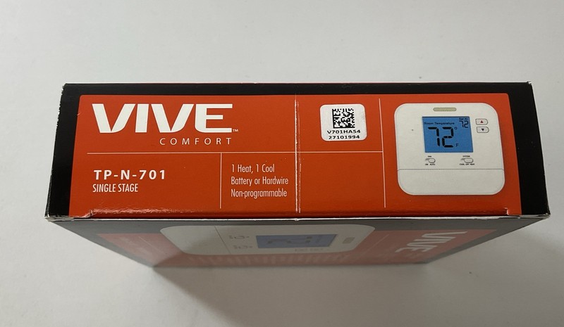 VIVE Comfort TP-N-701 Non-Programmable Thermostat (1 Heat 1 Cool) single stage gallery