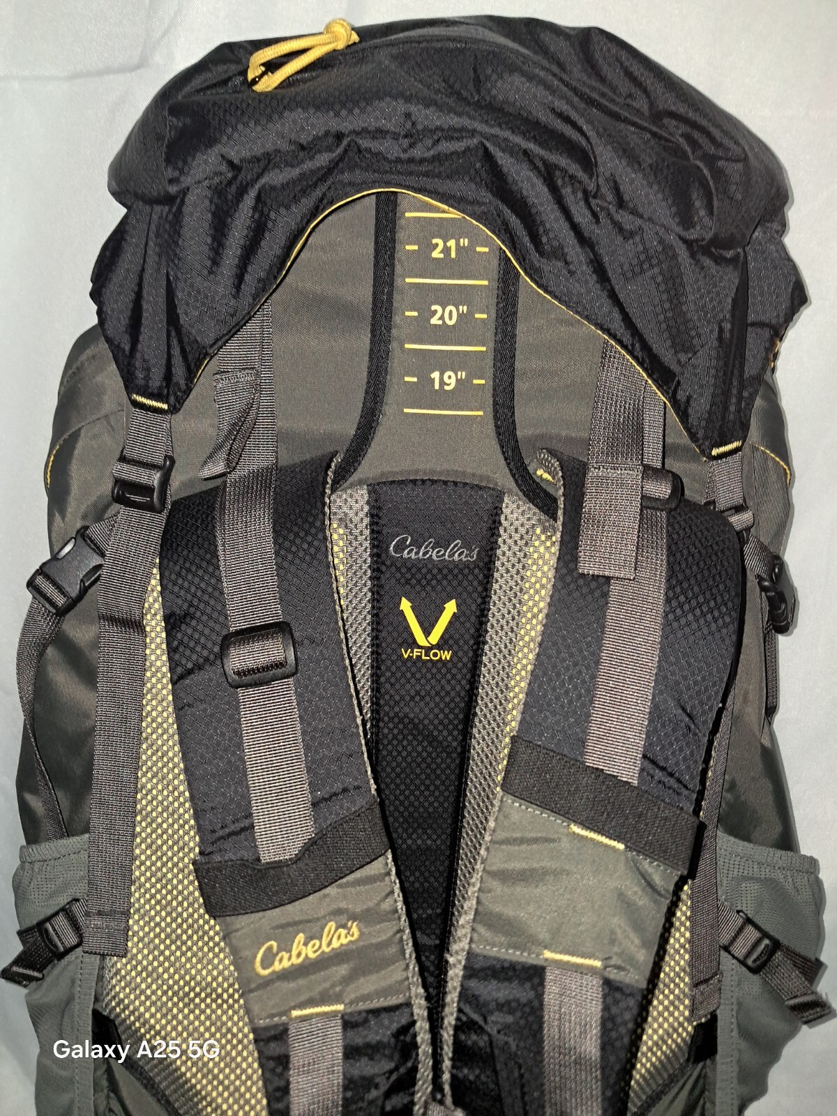 Cabela's Elias 60L Backpacking Pack Internal Frame V-Flow Adjustable Gray/Black) 5