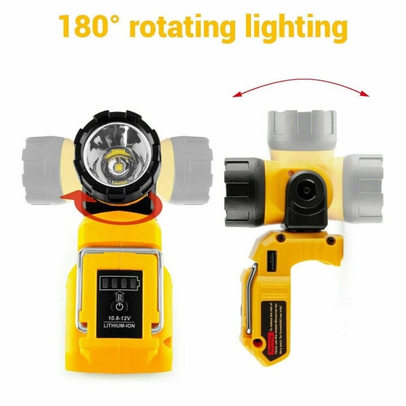 Cordless Flashlight LED Work Light for Dewalt 10.8V-12V Lamps Outdoor Spotlight gallery