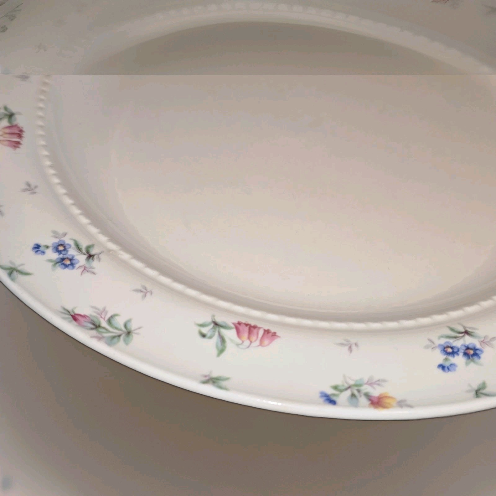 HARMONY HOUSE China MONTICELLO Pink & Blue FLORAL DINNER PLATE 9" Wide VINTAGE gallery