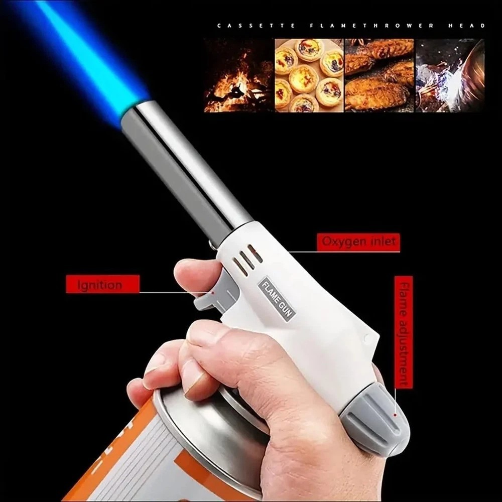 Outdoor Butane Gas Torch Burner Adjustable Flame for Camping Cooking BBQ Baking gallery