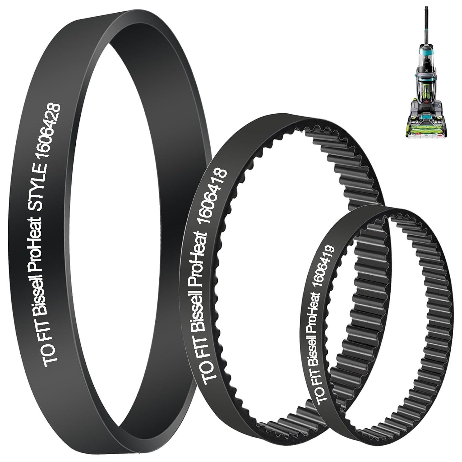 3 Pack Vacuum Belts Replacement for Bissell ProHeat 2X Revolution Pet Carpet Cle gallery