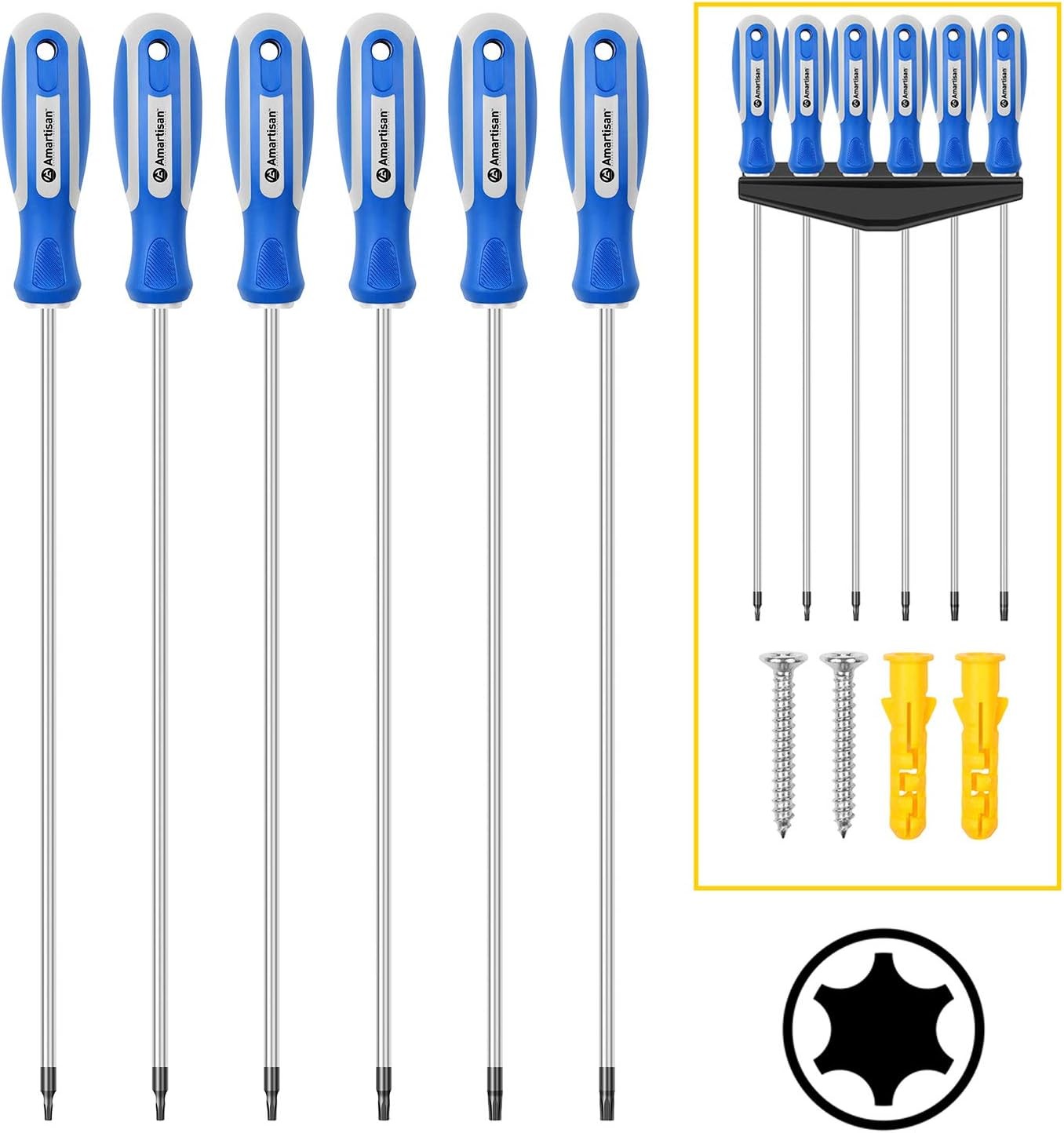 6-Piece Extra Long Torx Screwdrivers Set, length 12''(300mm) T10 - T30, Long Lon gallery