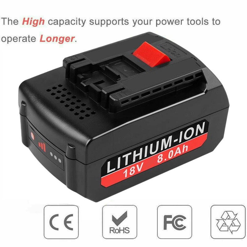 2PACK 18V Battery For Bosch 18 VOLT 8.0AH Li-ion BAT609 BAT610G BAT618 24618-01 gallery