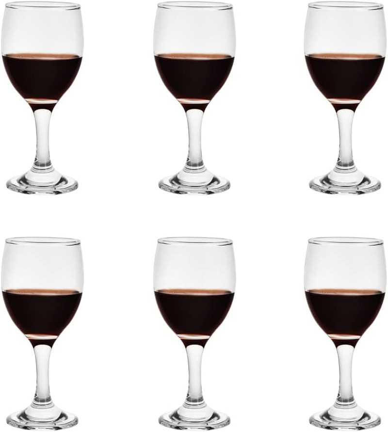 HEIGHT 5.6 Inches 120ML 4 Ounce - Set of 6 Classic Red Wine Glasses Durable Clea gallery