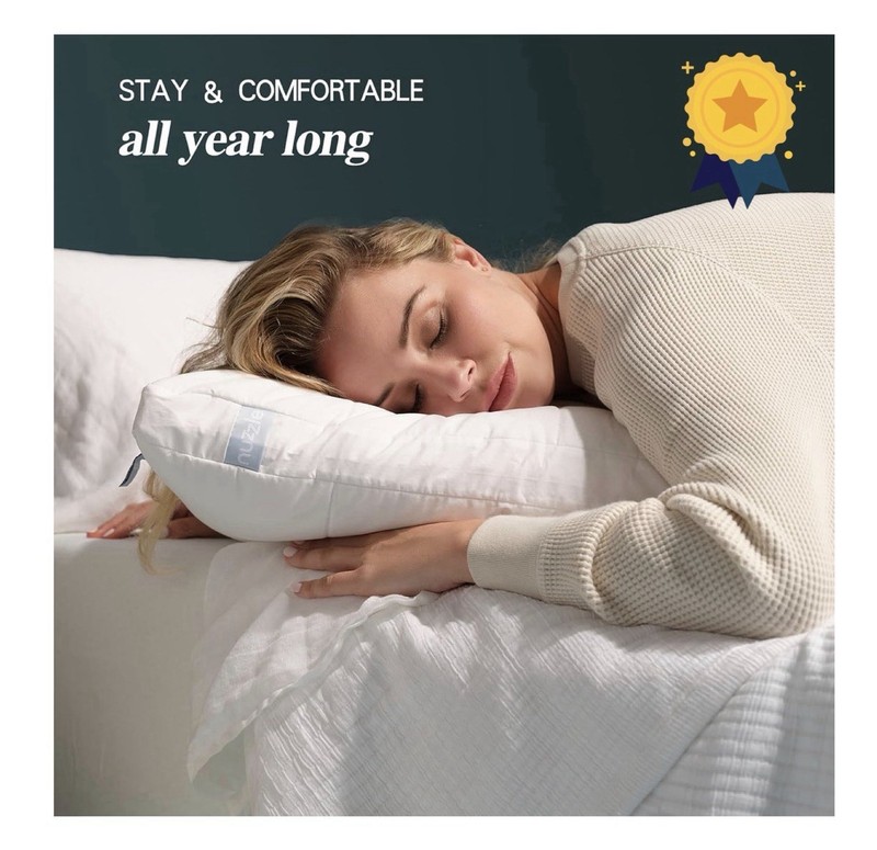 Nuzzle Cooling Adjustable Pillow for Side Sleepers, Luxury King Size Set of 2 gallery