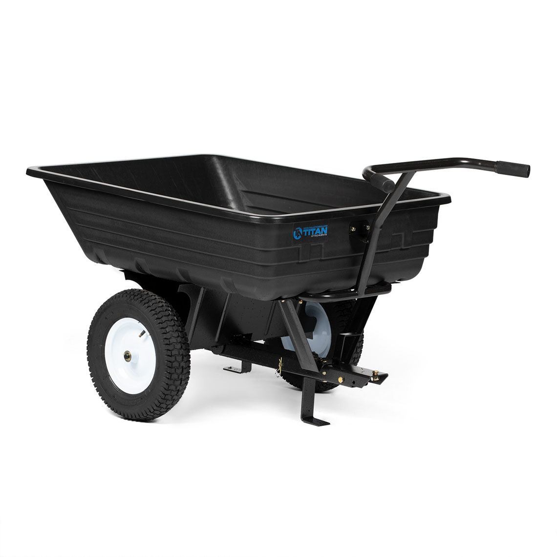 Titan Attachments 650 LB (10 Cu. Ft.) Economy Tow-Behind Poly Dump Cart for Lawn gallery