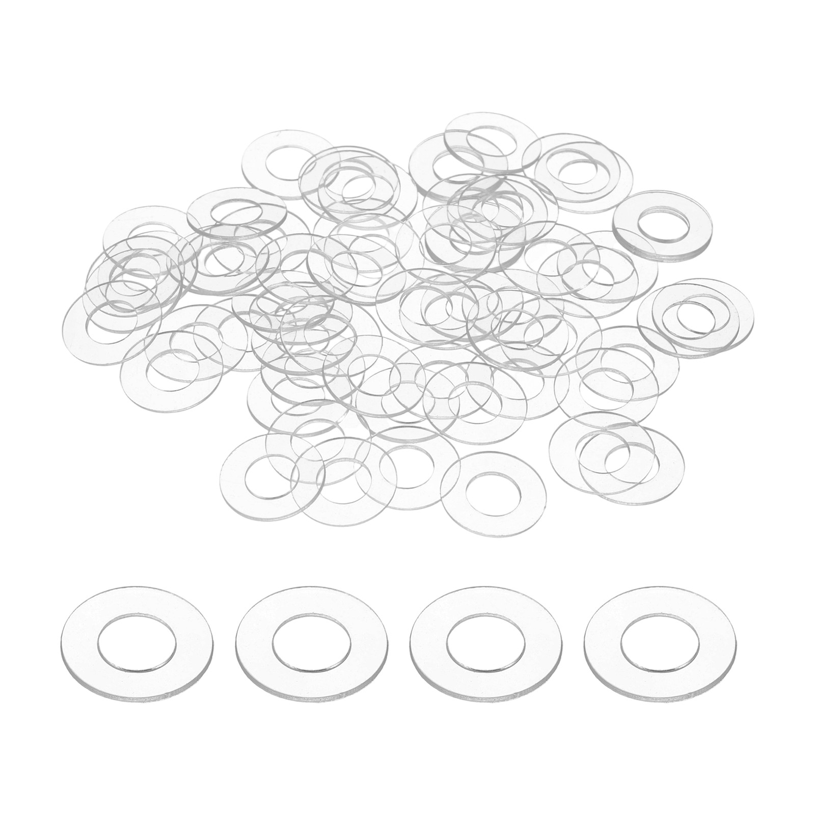 80Pcs M5 Clear PVC Washers for Glass 5mm ID 10mm OD 0.5mm Thickness gallery