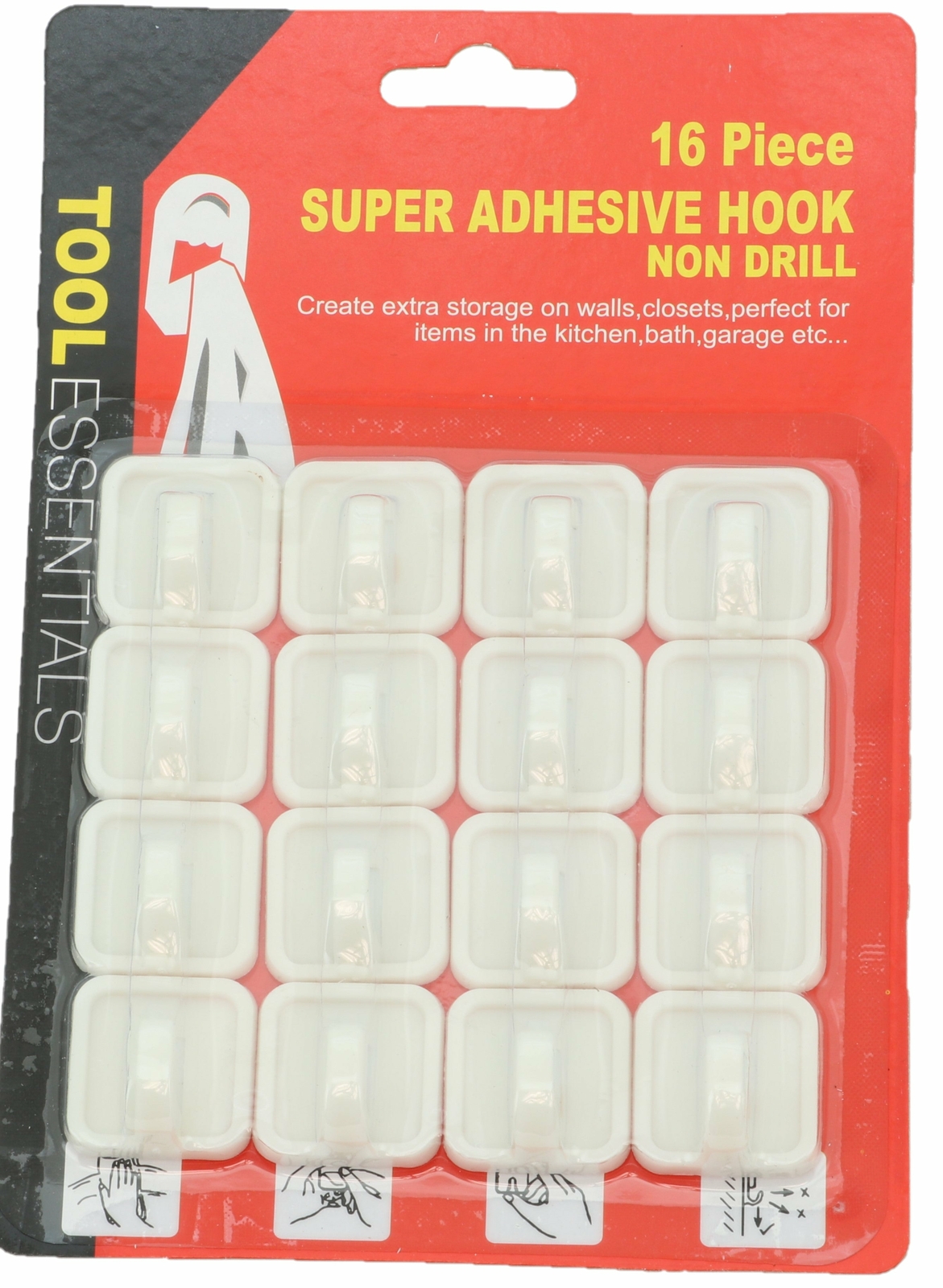 16pc Plastic Hooks with Self Adhesive No Tools Required gallery