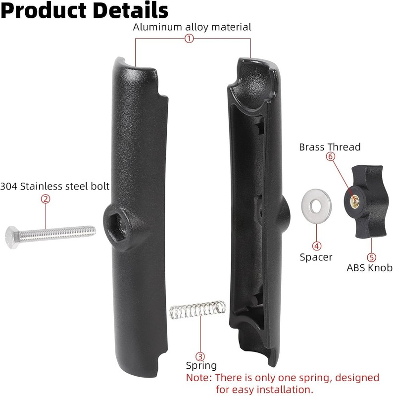 RAM B Size Compatible Double Socket Arm Aluminum 1 Inch Ball Mount 5.91 Inch Ext gallery