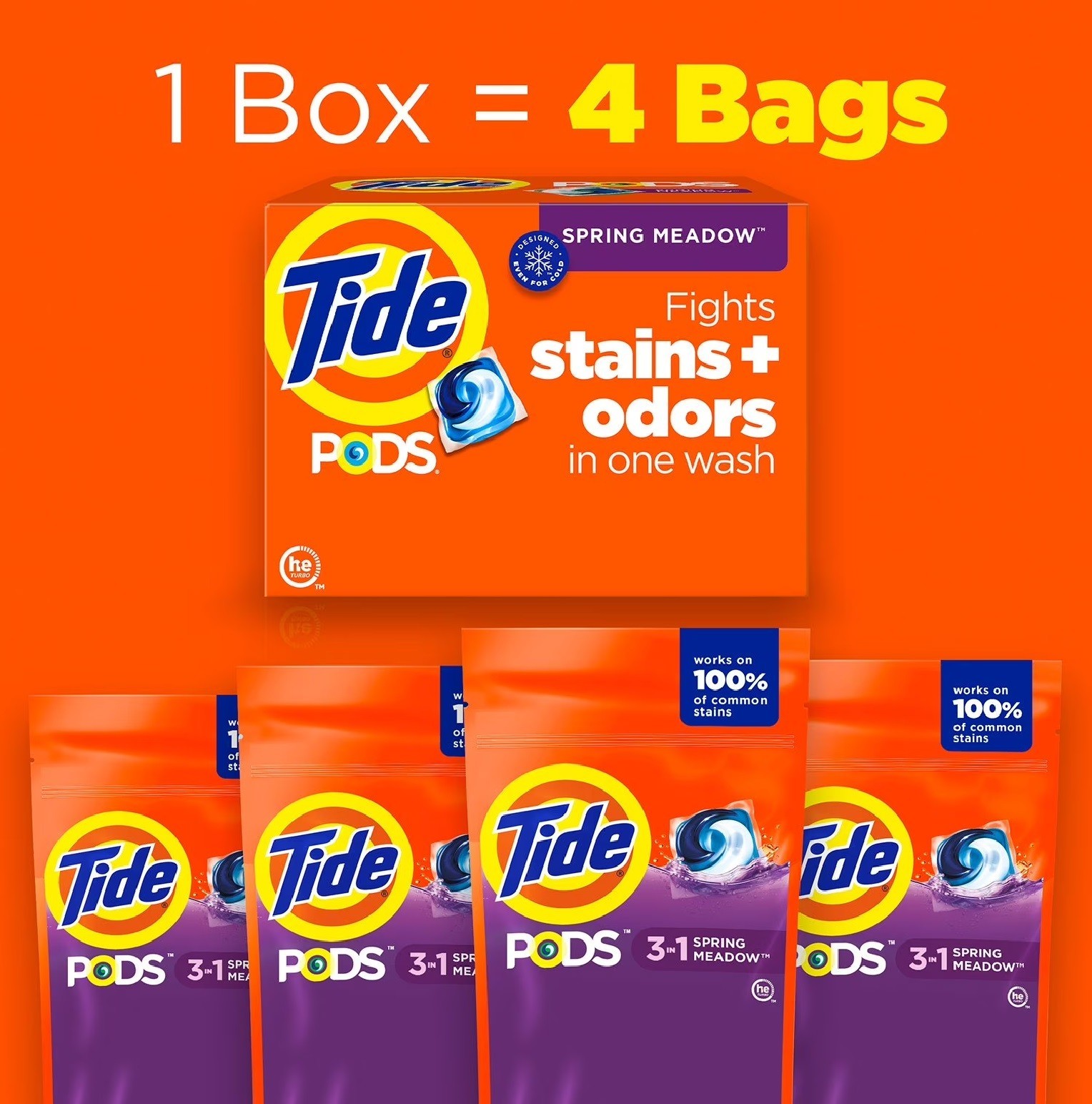 Tide PODS Laundry Detergent Pacs, Spring Meadow, 156 ct. gallery
